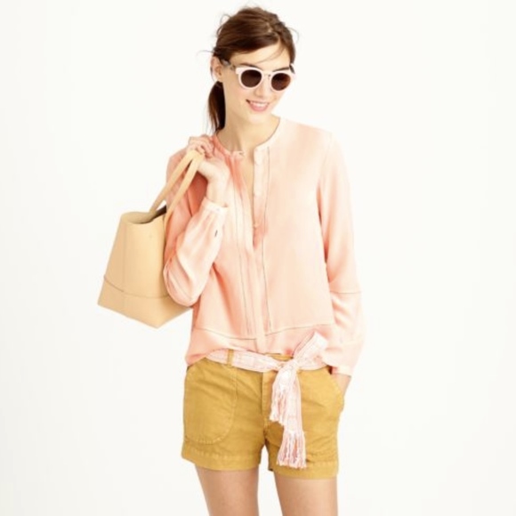 NWT J.Crew COLLECTION ladder-stitch silk blouse 12 - Picture 2 of 4